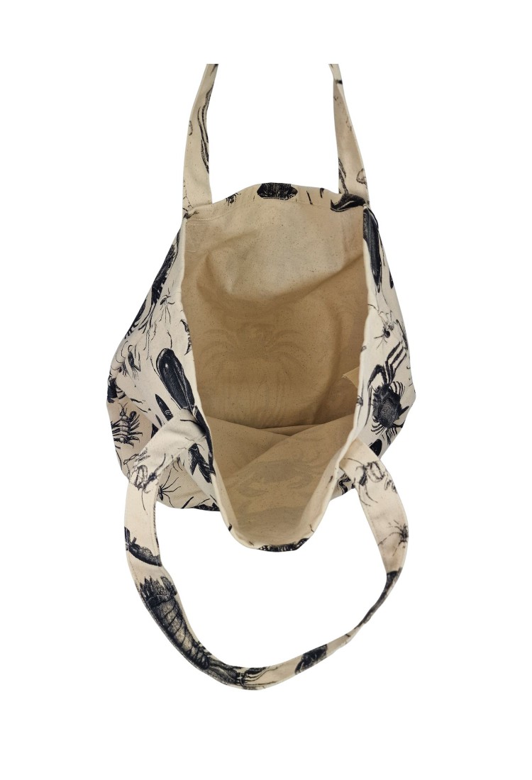 Canvas Tote Bag With Crab Print 525751-1 Canvas Tote Bag With Crab Print 525751-1